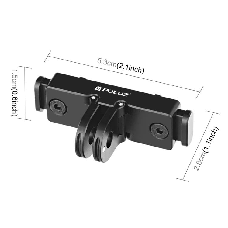 For Insta360 X5 / X4 Air / Ace Pro / Pro 2 PULUZ Aviation Aluminum Quick Release Base Adapter Bracket  - Black