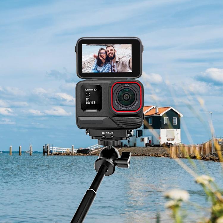 For Insta360 X5 / X4 Air / Ace Pro / Pro 2 PULUZ Aviation Aluminum Quick Release Base Adapter Bracket  - Black
