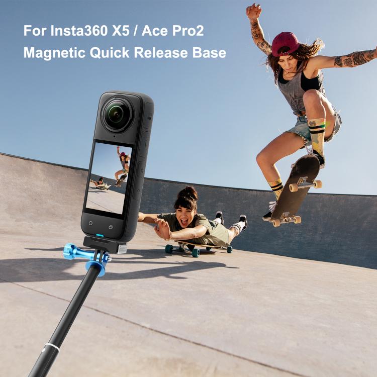 For Insta360 X5 / X4 Air / Ace Pro / Ace Pro 2 PULUZ Magnetic Quick Release Base Mount  - Black