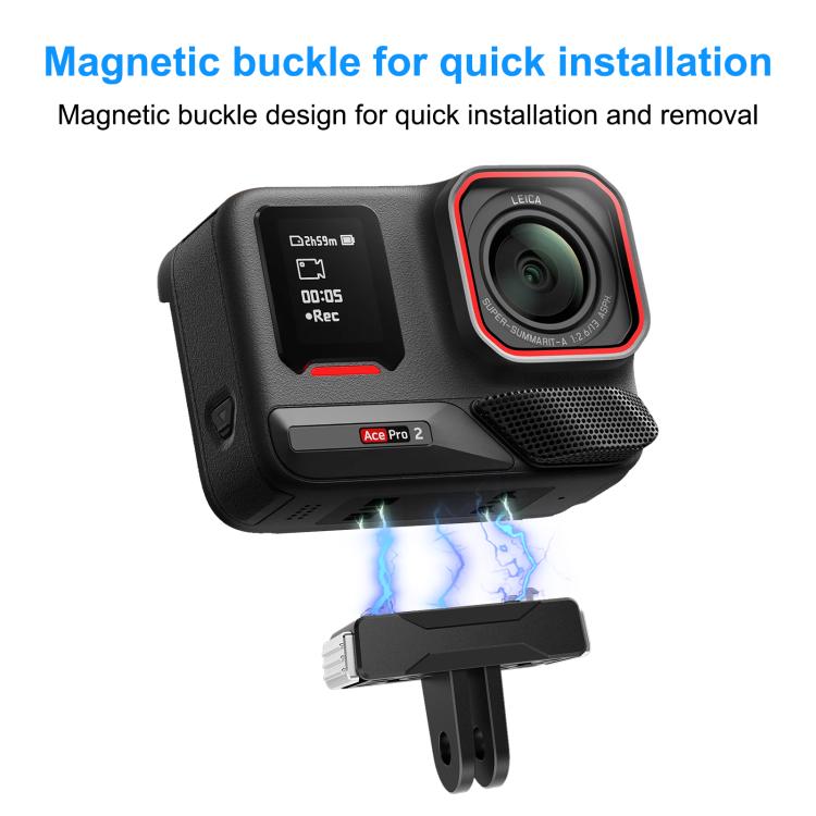 For Insta360 X5 / X4 Air / Ace Pro / Ace Pro 2 PULUZ Magnetic Quick Release Base Mount  - Black