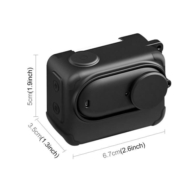 For Insta360 GO 3S PULUZ Camera Charging Box Silicone Cover with Lens Cap & Strap  - Black