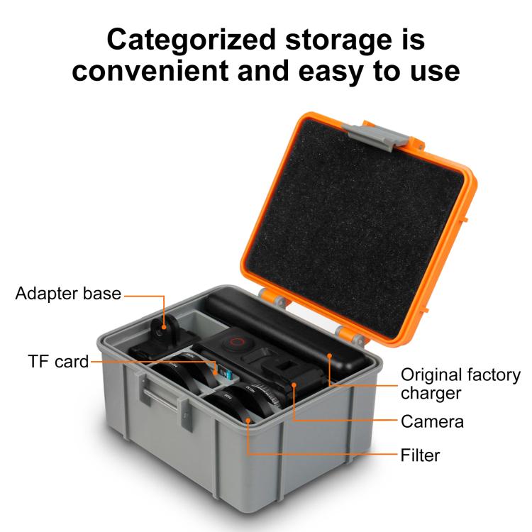 For DJI Osmo Action 6 / 5 Pro / 4 / 3 PULUZ Waterproof Hard Carrying Suitcase Outdoor Protective Storage Box
