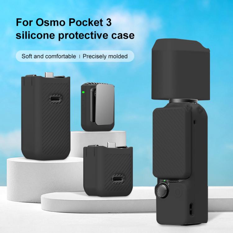 For DJI OSMO Pocket 3 PULUZ 6 in 1 Body Lens Handle Screen Mic Silicone TPU Cover