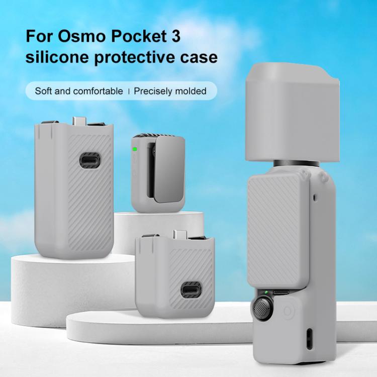 For DJI OSMO Pocket 3 PULUZ 6 in 1 Body Lens Handle Screen Mic Silicone TPU Cover