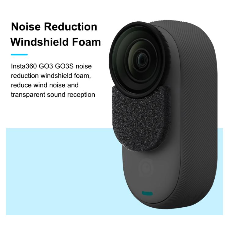 For Insta360 GO 3 / 3S PULUZ 6pcs Noise Reduction Windshield Foam Gasket  - Black