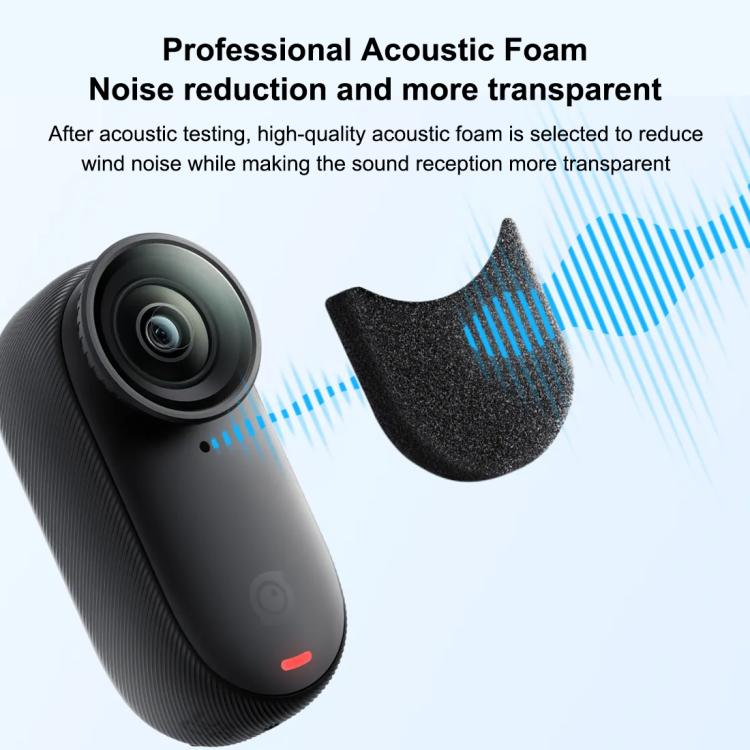 For Insta360 GO 3 / 3S PULUZ 6pcs Noise Reduction Windshield Foam Gasket  - Black
