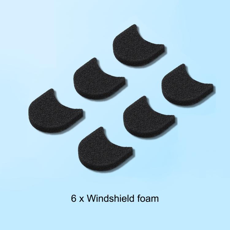 For Insta360 GO 3 / 3S PULUZ 6pcs Noise Reduction Windshield Foam Gasket  - Black
