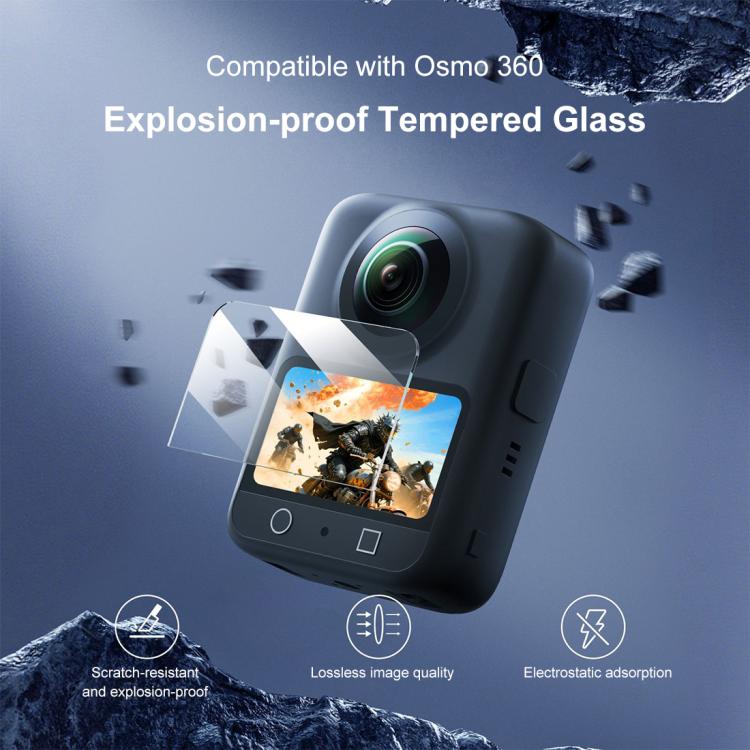 For DJI Osmo 360 PULUZ Screen Explosion-proof Tempered Glass Films  - Transparent