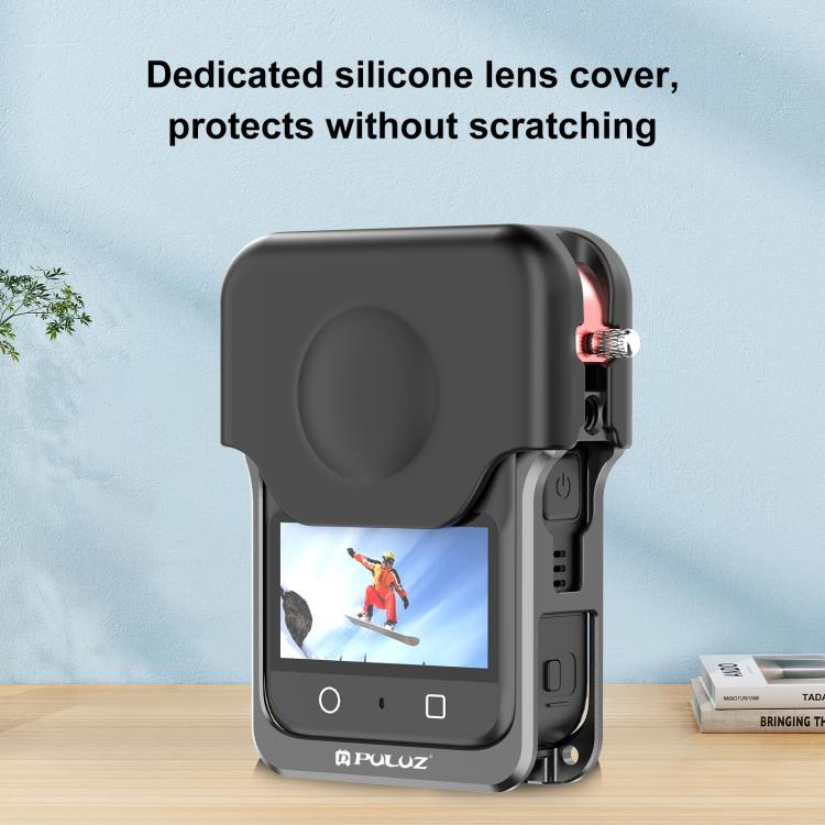 For DJI Osmo 360 PULUZ Aluminum Alloy Protective Cage Expansion Frame with Lens Cover  - Black