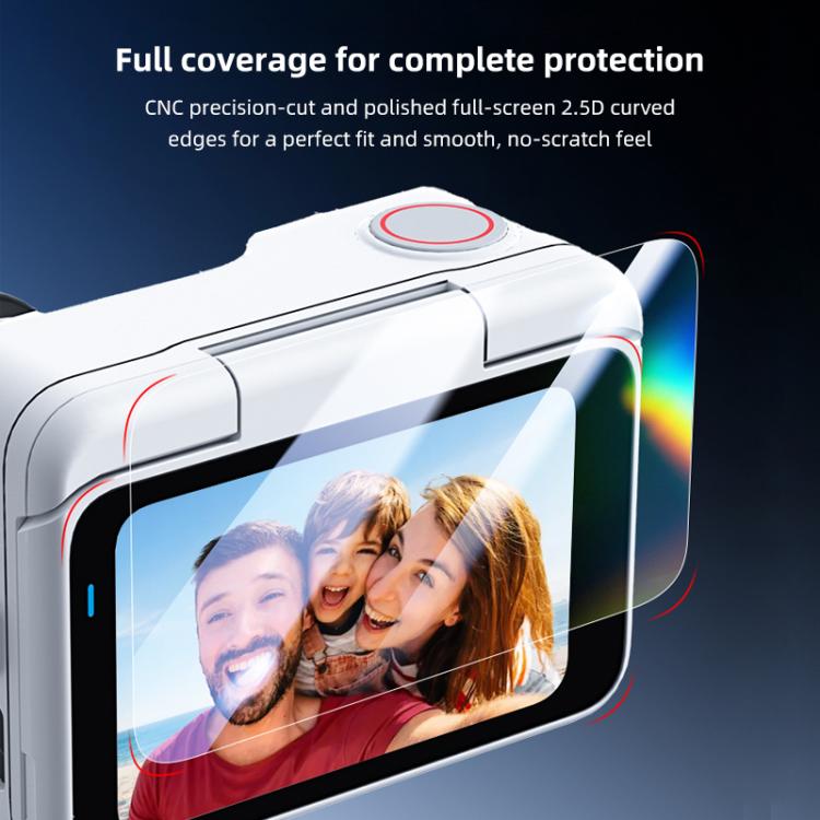 For Insta360 GO Ultra PULUZ 2 in 1 Screen + Lens Tempered Glass Film  - Transparent