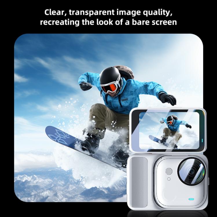 For Insta360 GO Ultra PULUZ 2 in 1 Screen + Lens Tempered Glass Film  - Transparent