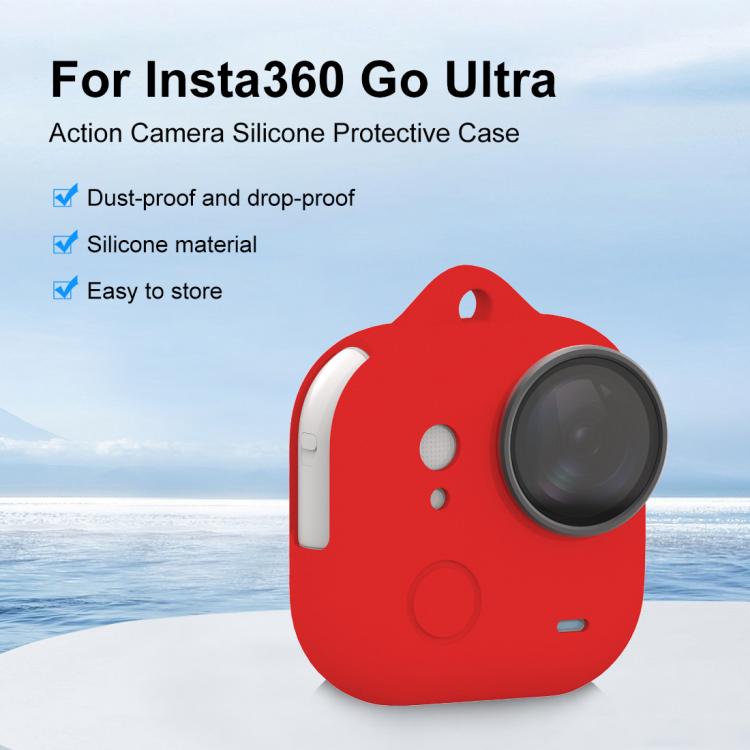 For Insta360 GO Ultra PULUZ Body Silicone Protective Cover with Lens Cap & Lanyards