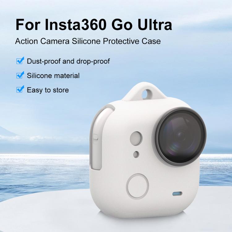 For Insta360 GO Ultra PULUZ Body Silicone Protective Cover with Lens Cap & Lanyards
