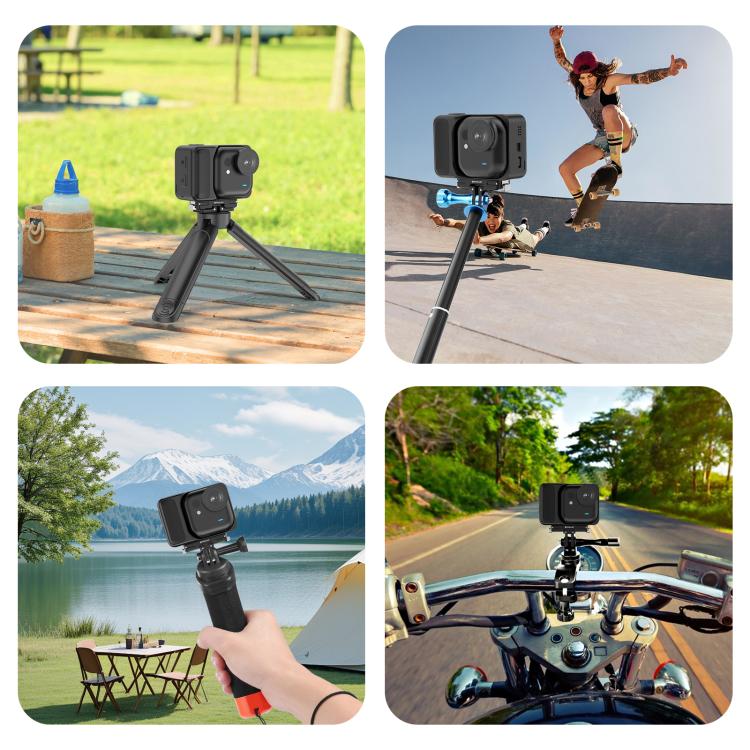 For Insta360 GO Ultra PULUZ Magnetic Aluminum Alloy Quick Release Base Mount  - Black