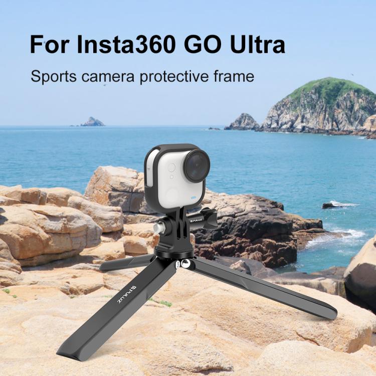 For Insta360 GO Ultra PULUZ PC Plastic Frame Adapter Base Mount  - Black