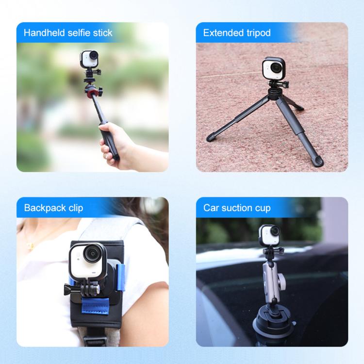For Insta360 GO Ultra PULUZ PC Plastic Frame Adapter Base Mount  - Black