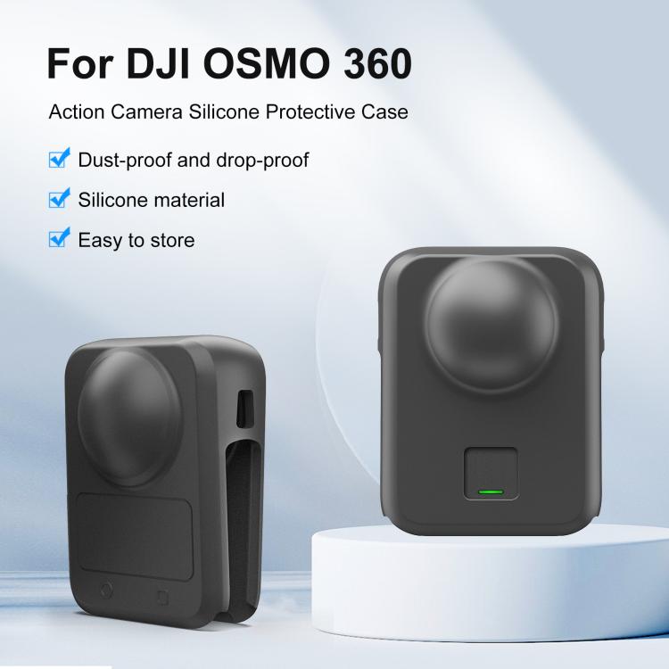 For DJI Osmo 360 PULUZ Camera All-in-one Body Lens Silicone Cover  - Black
