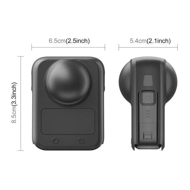 For DJI Osmo 360 PULUZ Camera All-in-one Body Lens Silicone Cover  - Black