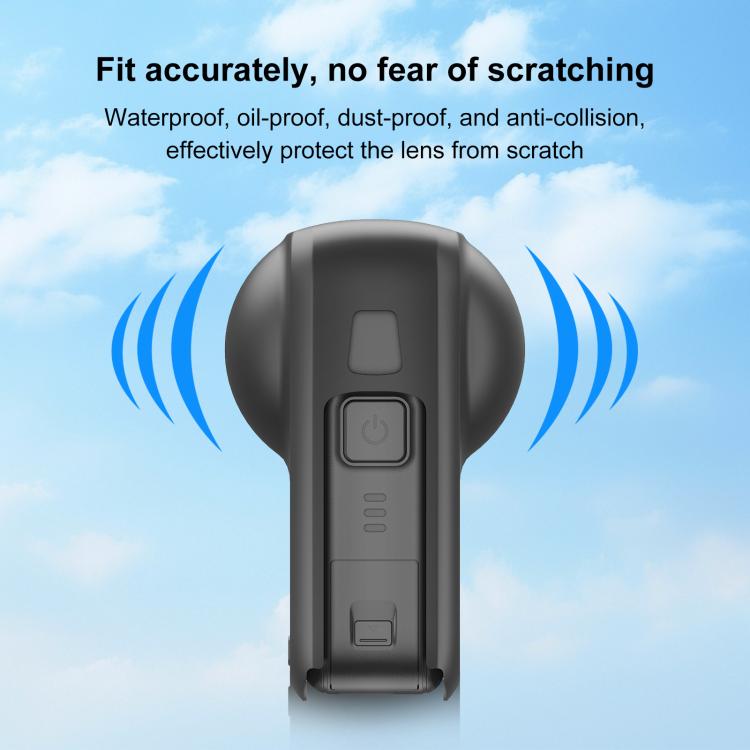 For DJI Osmo 360 PULUZ Camera All-in-one Body Lens Silicone Cover  - Black