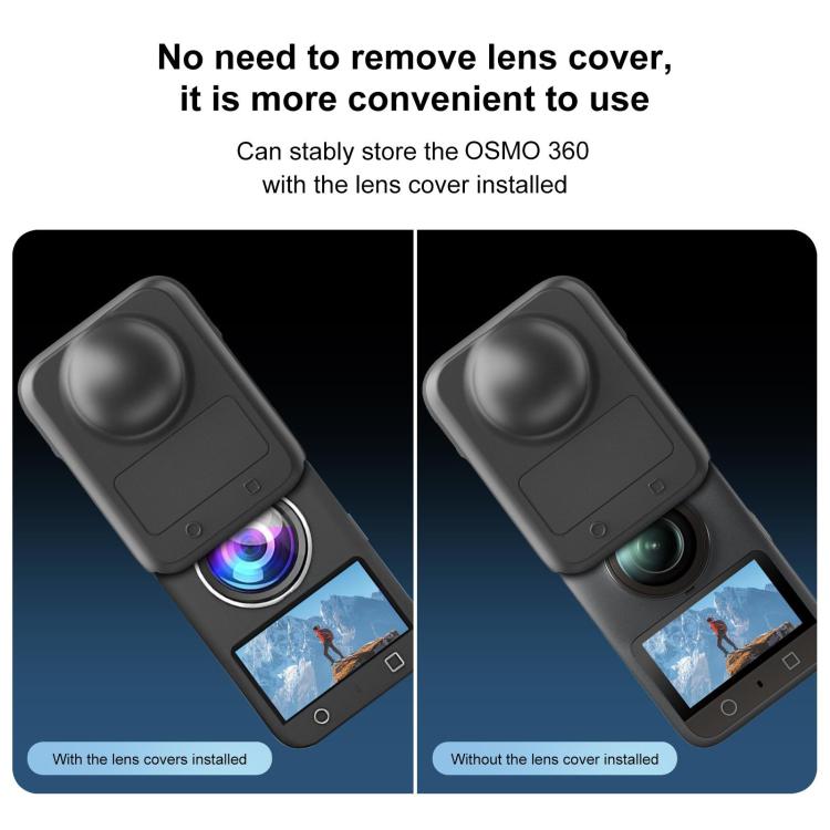 For DJI Osmo 360 PULUZ Camera All-in-one Body Lens Silicone Cover  - Black