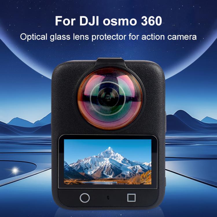 For DJI Osmo 360 PULUZ Optical Tempered Glass Cover Protective Lens Guard  - Black