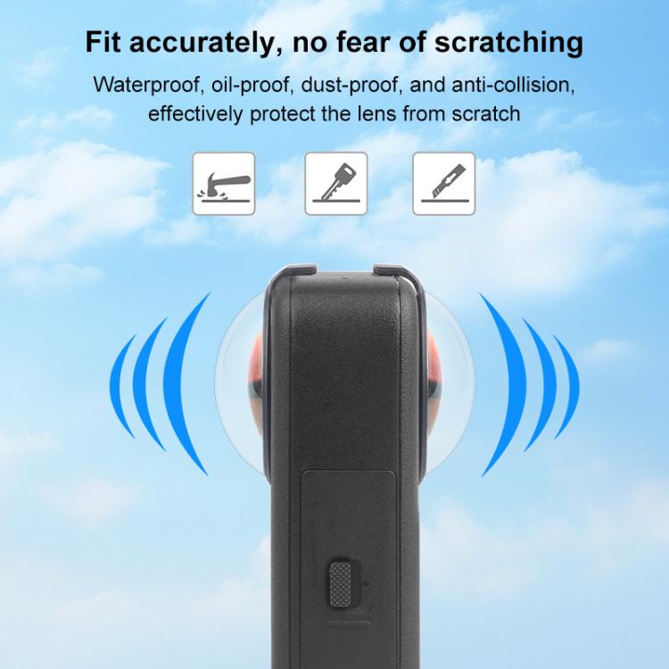 For DJI Osmo 360 PULUZ Optical Tempered Glass Cover Protective Lens Guard  - Black