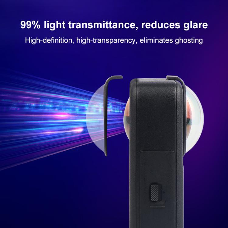 For DJI Osmo 360 PULUZ Optical Tempered Glass Cover Protective Lens Guard  - Black