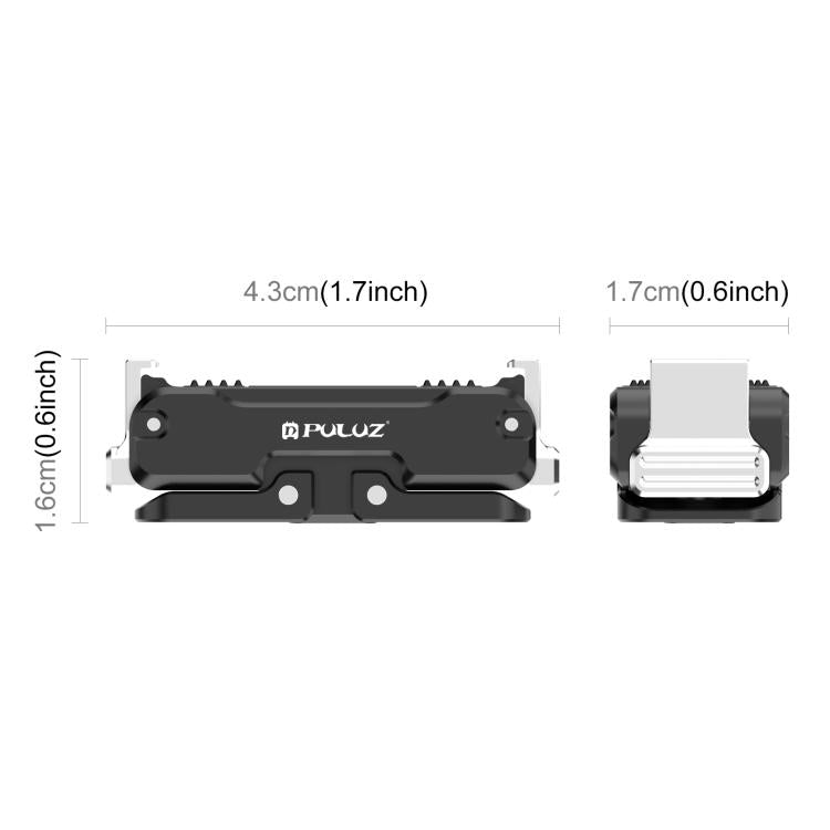 For DJI Osmo Nano / Action 6 PULUZ Magnetic Metal Quick Release Base Mount  - Black