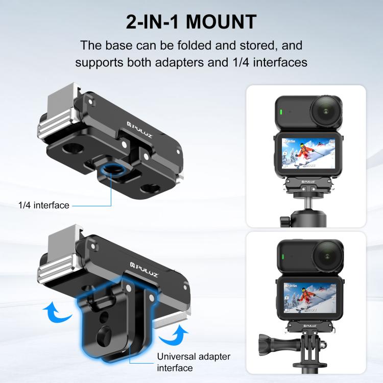 For DJI Osmo Nano / Action 6 PULUZ Magnetic Metal Quick Release Base Mount  - Black