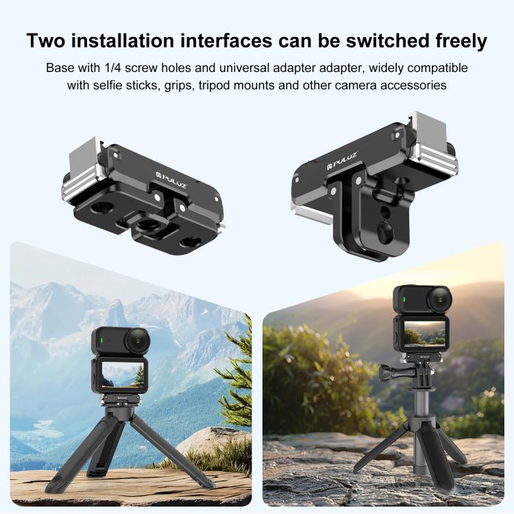 For DJI Osmo Nano / Action 6 PULUZ Magnetic Metal Quick Release Base Mount  - Black