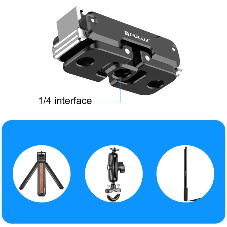 For DJI Osmo Nano / Action 6 PULUZ Magnetic Metal Quick Release Base Mount  - Black