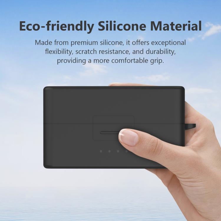 For DJI Mic 3 PULUZ Charging Case Silicone Scratch-proof Protective Cover  - Black