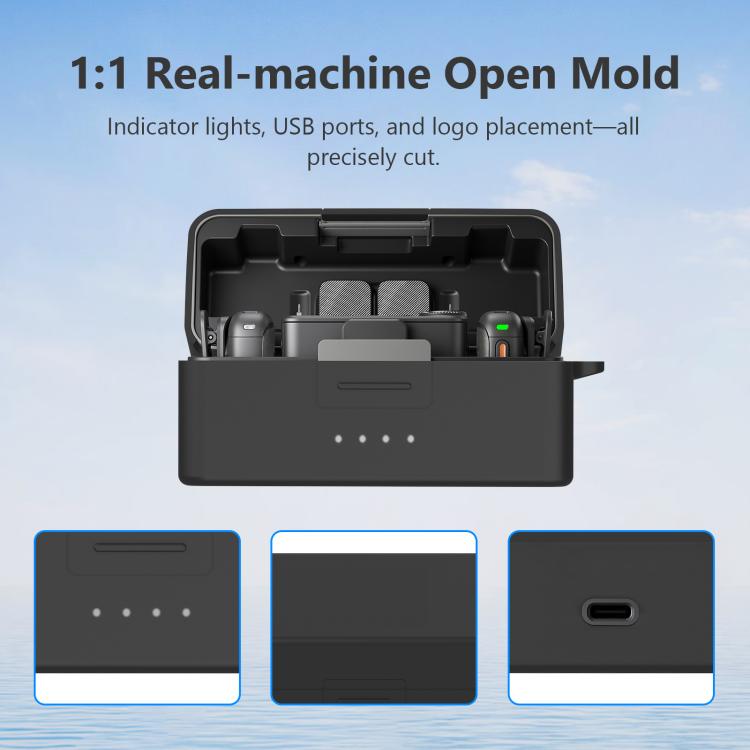 For DJI Mic 3 PULUZ Charging Case Silicone Scratch-proof Protective Cover  - Black
