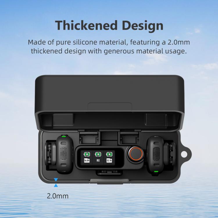 For DJI Mic 3 PULUZ Charging Case Silicone Scratch-proof Protective Cover  - Black