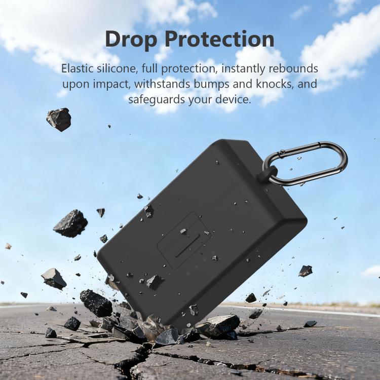 For DJI Mic 3 PULUZ Charging Case Silicone Scratch-proof Protective Cover  - Black