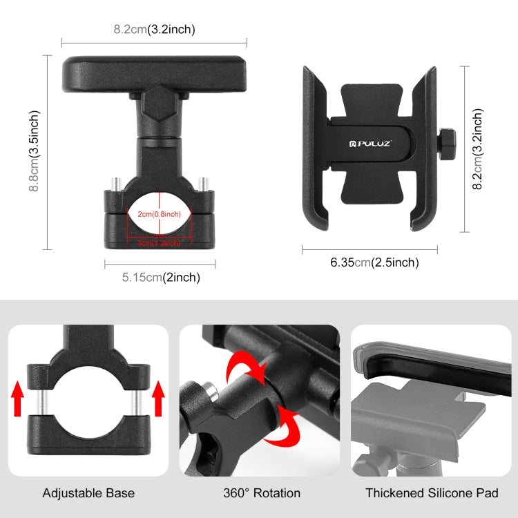 PULUZ Motorcycle Bicycle Handlebar Aluminum Alloy Phone Holder
