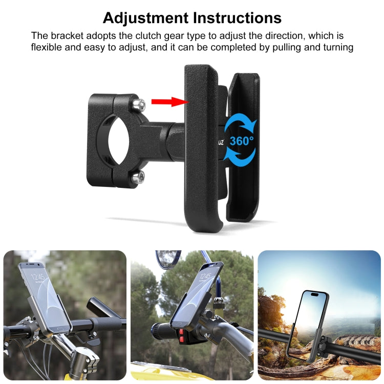 PULUZ Motorcycle Bicycle Handlebar Aluminum Alloy Phone Holder