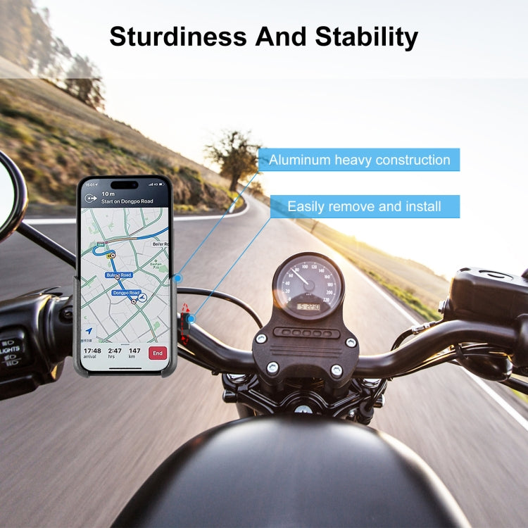 PULUZ Motorcycle Bicycle Handlebar Aluminum Alloy Phone Holder