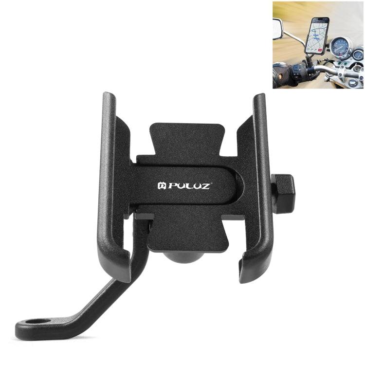 PULUZ Motorcycle Bicycle Rearview Mirror Aluminum Alloy Phone Holder