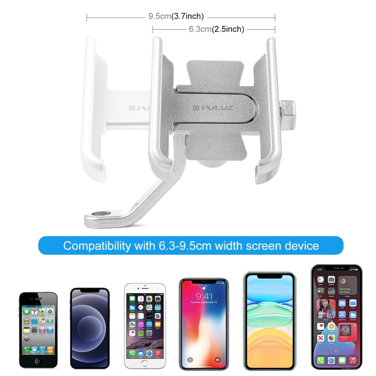 PULUZ Motorcycle Bicycle Rearview Mirror Aluminum Alloy Phone Holder