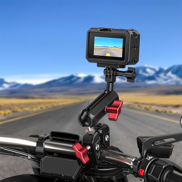 For DJI Osmo Action 5 Pro / 4 / 3 PULUZ All-inclusive Aluminum Alloy Cage Expansion Adapter Frame with Lens Cover  - Black