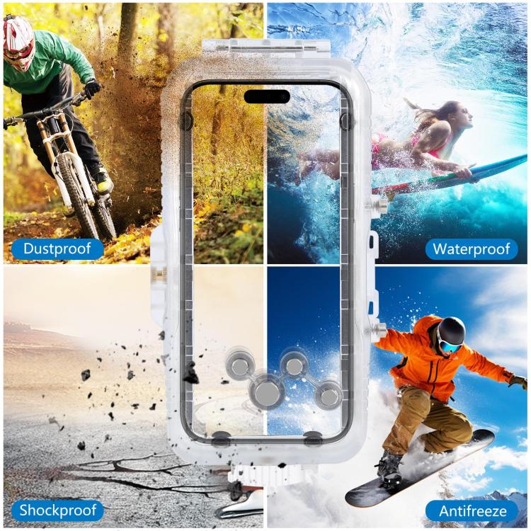 [US Warehouse] For iPhone 16 Pro Max PULUZ 40m/130ft Waterproof Diving Case Photo Video Taking Underwater Housing Cover