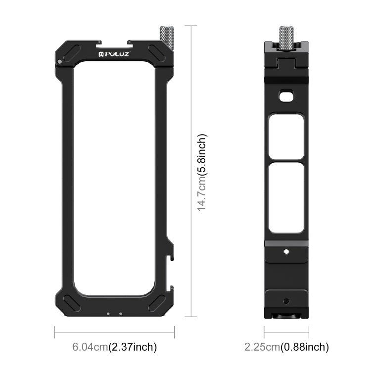 For Insta360 X4 PULUZ Metal Protective Cage Rig Housing Frame with Expand Cold Shoe Base & Tripod Adapter  - Black
