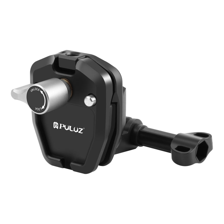 PULUZ Motorcycle Windshield Action Camera Mount Clip for GoPro Hero12 Black / DJI Osmo Action 4 / Insta360 X4 / Ace Pro and Other Action Cameras  - Black
