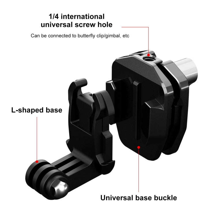 PULUZ Motorcycle Windshield Action Camera Mount Clip for GoPro Hero12 Black / DJI Osmo Action 4 / Insta360 X4 / Ace Pro and Other Action Cameras  - Black
