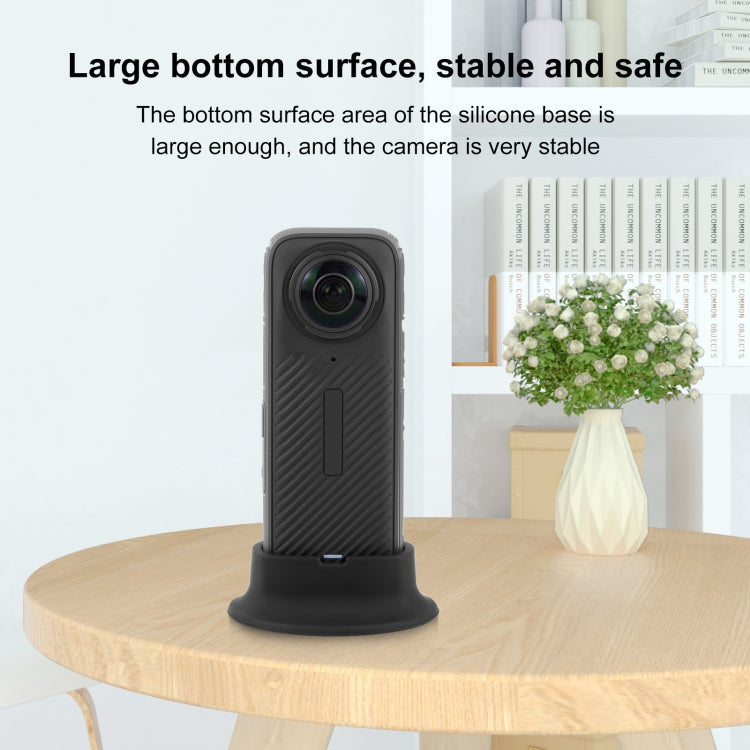For Insta360 X4 PULUZ Silicone Dock Desktop Fixed Base Bracket  - Black