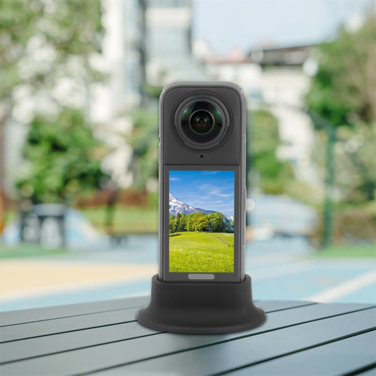 For Insta360 X4 PULUZ Silicone Dock Desktop Fixed Base Bracket  - Black