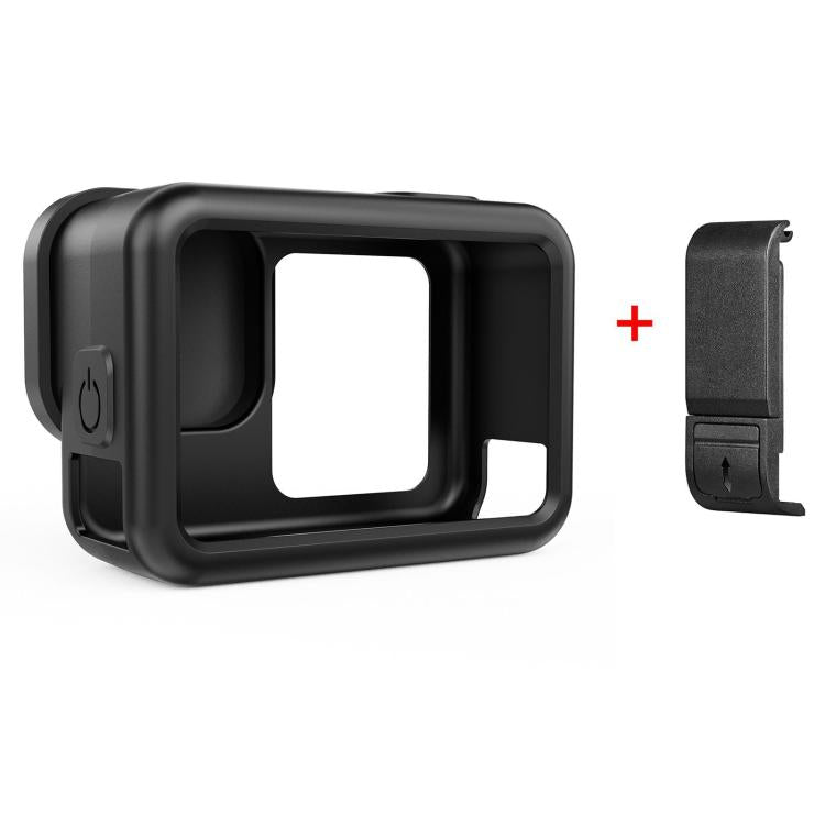 For GoPro HERO13 Black PULUZ Silicone Protective Case Side Interface Cover with Wrist Strap & Lens Cover  - Black