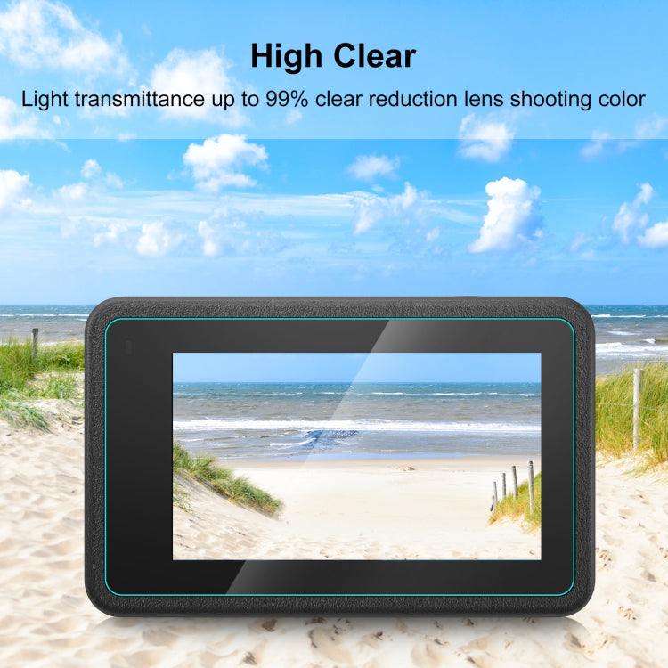 For DJI Osmo Action 4 PULUZ 3-in-1 Lens Front and Back Screen Tempered Glass Explosion-proof Film  - Transparent