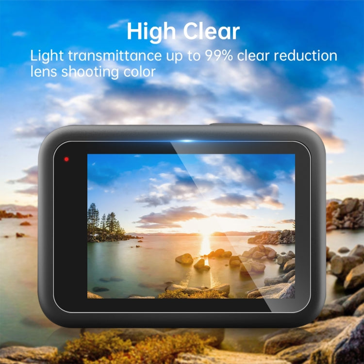 For GoPro HERO13 Black PULUZ 3 in 1 Lens and Front  Back Screen 9H 2.5D Tempered Glass Film  - Transparent